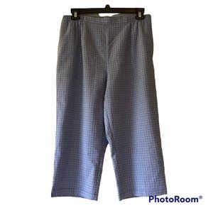 Capris Pants 16 Blue White Check Francisca Koret